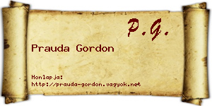 Prauda Gordon névjegykártya